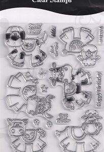 Kanban - Clear Acrylic Stamp Set - Rocker Animals