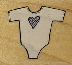 Rubber Stampede - Baby Onsie Wood Mounted Rubber Stamp