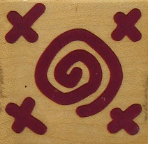 Rubber Stampede - Spiral & Crosses Wood Mounted Rubber Stamp