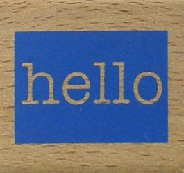 Unbranded - Blue Hello Rubber Stamp